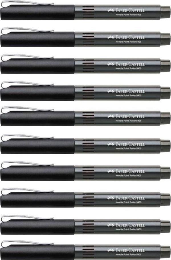Faber-Castell Needle Point 5405 0.5 İğne Uçlu Roller Kalem 10 Adet Siyah - Image 1