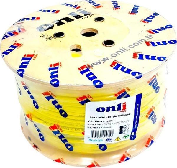 Onli 305Mt 23AWG UTP CAT6 Network Kablosu Sarı Yerli Üretim - Image 1