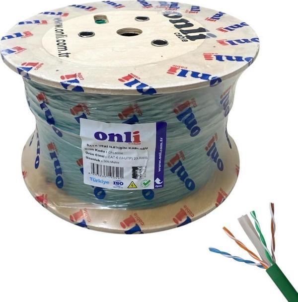 Onli 305Mt 23AWG UTP CAT6 Network Kablosu Yeşil Yerli Üretim - Image 1