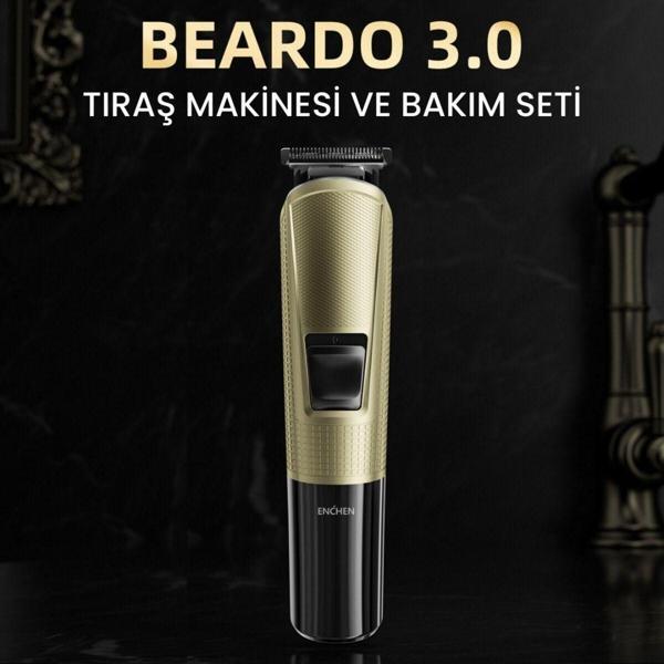 Enchen Beardo 3 Gold Çok Fonksiyonlu Tüm Vücut İçin Uygun Şarjlı Saç Ve Tıraş Makinesi - Image 1