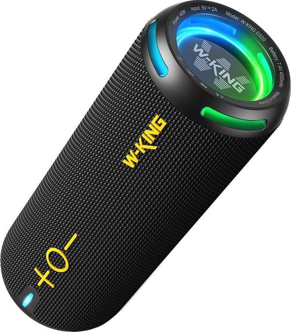 W-KING D320 Bluetooth Hoparlör, 40W 360° Surround Boombox, 24 Saate Varan Çalma Süresi, IP67, Kablos - Image 1