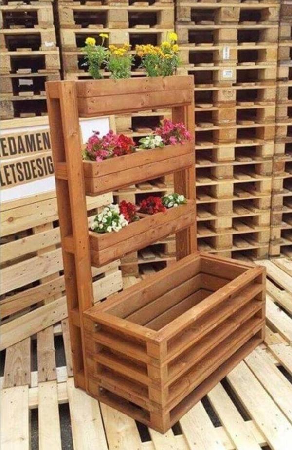 KUZELA Ahşap 4 Lü Sukulentlik ve Saksılık. - Image 1