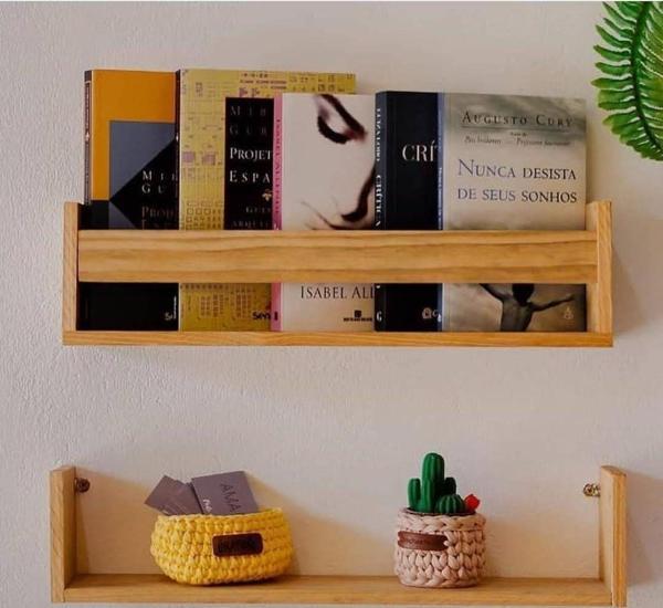 KUZELA Ahşap Ikili Duvar Raf - Image 1