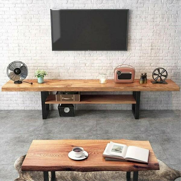 KUZELA Metal Ayaklı Ahşap Tv Ünitesi - Image 1