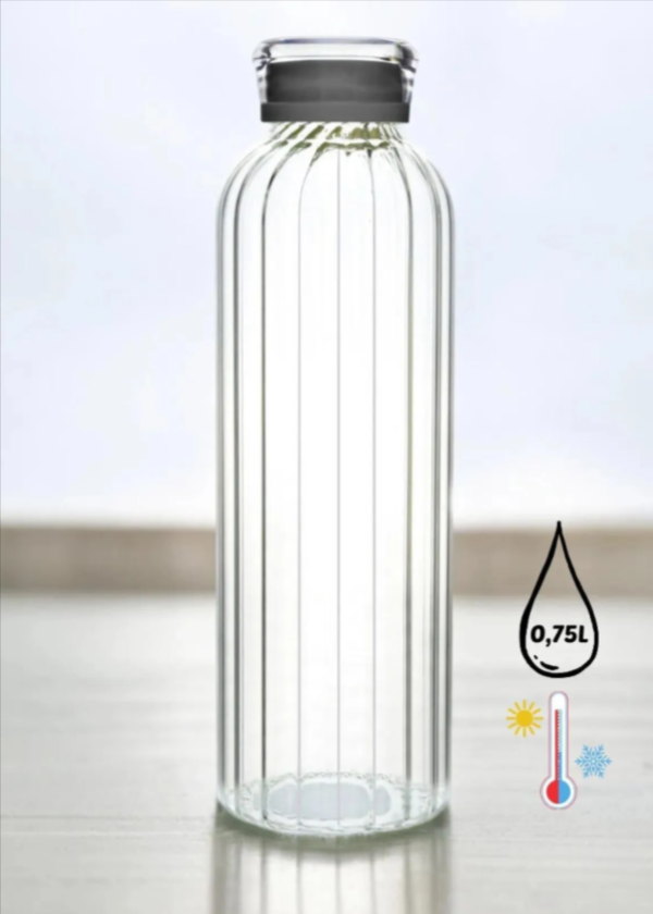 My Bottle Çizgili Tasarım Cam Matara 750 ml - Image 1