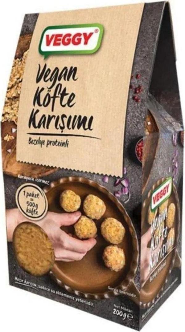 Veggy Vegan Bitki Bazlı Hazır Köfte Karışımı 200 Gr (1 Paket = 500Gr Köfte) Yüksek Proteinli - Image 1