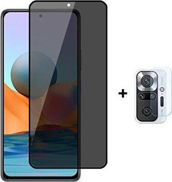 Redmi Note 10 Pro Uyumlu Arka Kamera Lens Koruma (2 Adet) Ve Hayalet Privacy Ekran Koruyucu - Image 1
