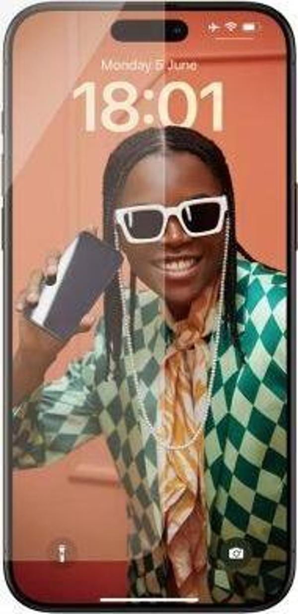 Iphone 15 ile Uyumlu Şeffaf Esnek Nano Cam Ekran Koruyucu(Island Ada Açık Model) - Image 1
