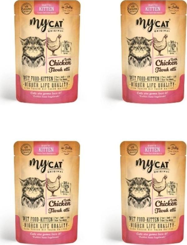 My Cat 4061-Mycat Tavuk Etli Kitten Pouch Yaş Mama 85Gr(4Adet) - Image 1