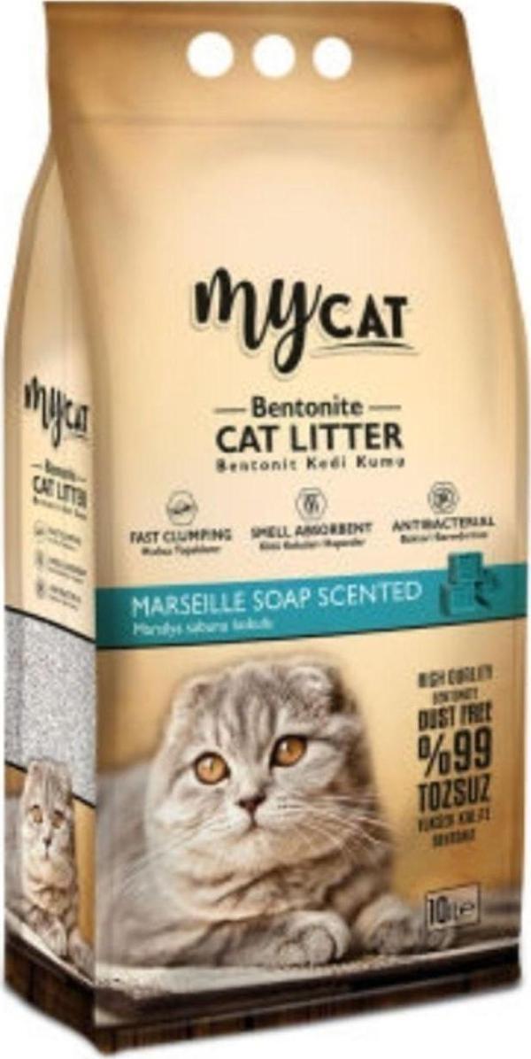 My Cat Mycat (10 Lt) Bentonit Kedi Kumu Marsilya Sabun Kokulu ( İnce Tane ) - Image 1