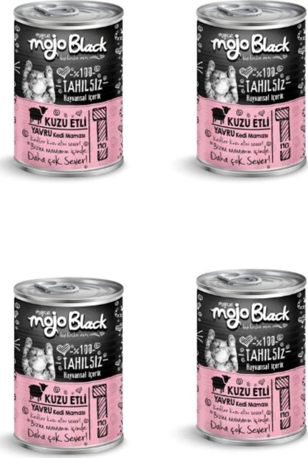Mojo Black No:1 Tahılsız 400Gr Kuzu Etli Yavru Kedi Konservesi(4Adet) - Image 1