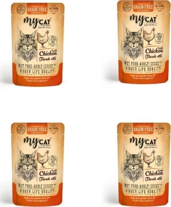 My Cat 4016-Mycat Tavuketli Pouch Yaş Mama 85Gr (4Adet) - Image 1