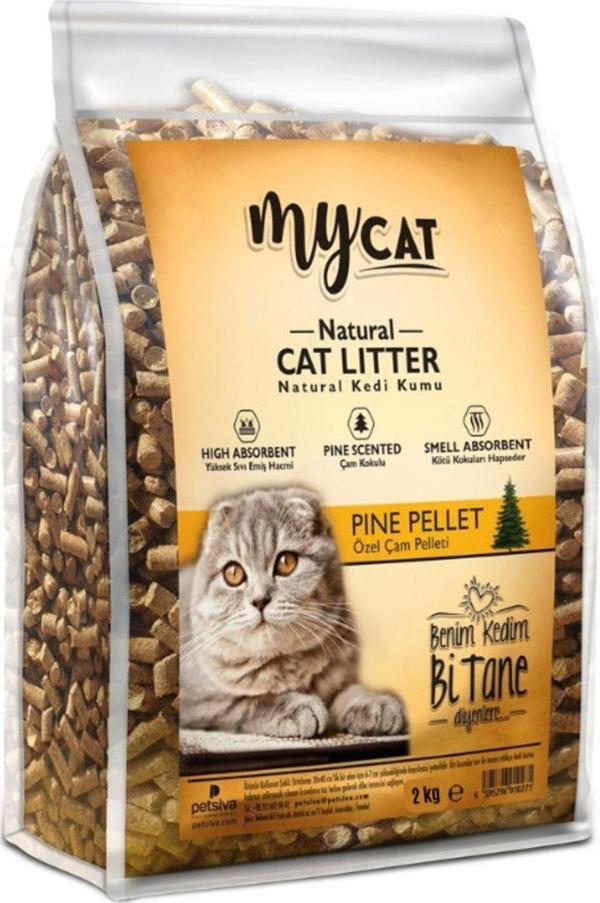 My Cat Natural Pine Pellet Özel Doğal Çam Pelleti Kedi Kumu 2 Kg - Image 1