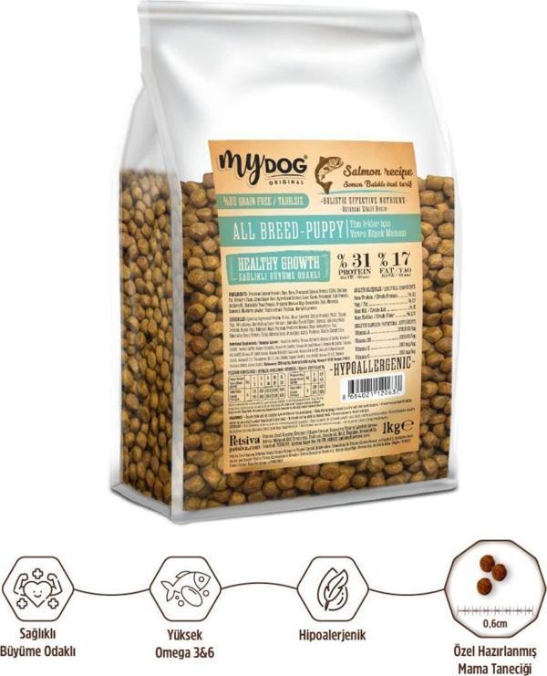 Mydog Original Az Tahıllı Somon Balıklı Yavru Köpek Maması 1Kg - Image 1