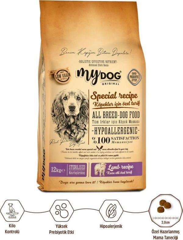 Mydog Orıgınal Az Tahıllı Kuzu Etli Diyet & Kısır Köpek Maması 12Kg - Image 1