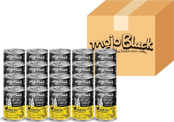 Mojo Black No :3 Tahılsız 400Gr Tavuk Etli Yetişkin Kedi Konservesi 24'Lü - Image 1