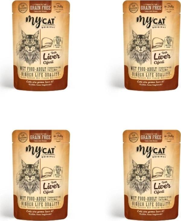 My Cat 4078-Mycat Ciğerli Pouch Yaş Mama 85Gr (4Adet) - Image 1