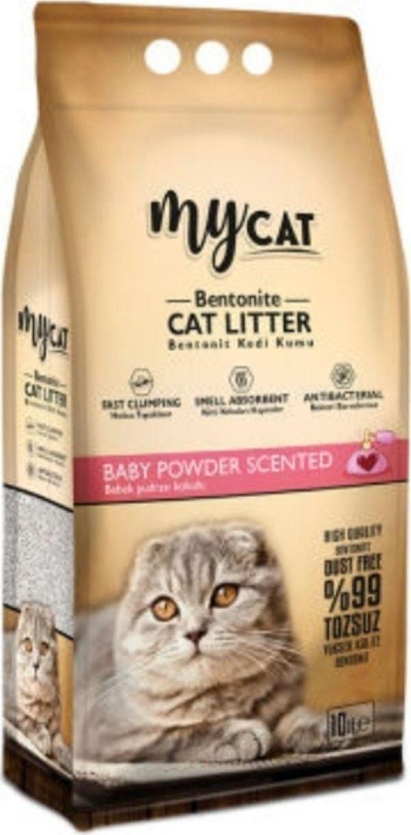 My Cat Mycat (10 Lt) Bentonit Kedi Kumu Pudra Kokulu ( İnce Tane ) - Image 1