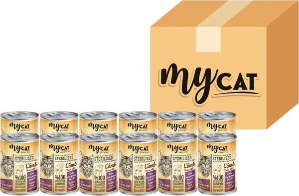 My Cat Mycat Kuzu Parça Etli Kısırlaştırılmış (Sterilised) Kedi Konserversi 12 Li (400Gr) - Image 1