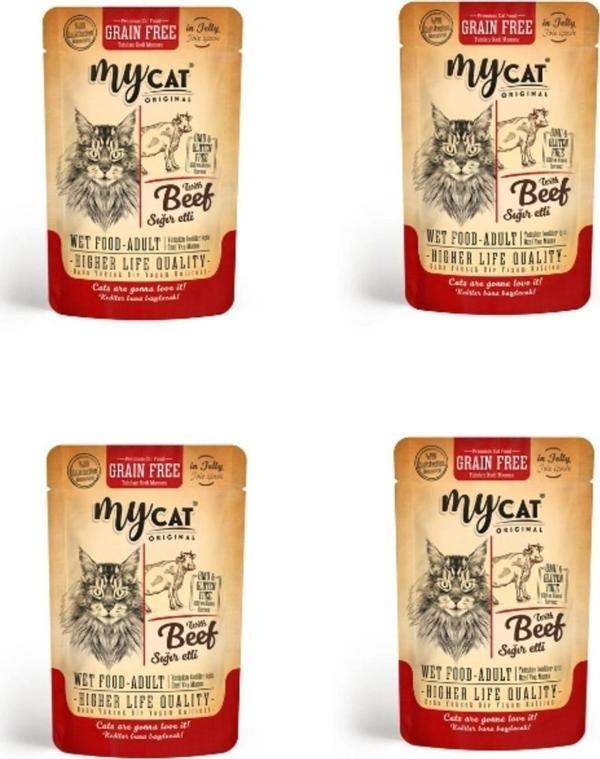 My Cat 4030-Mycat Sığıretli Pouch Yaş Mama 85Gr (4Adet) - Image 1
