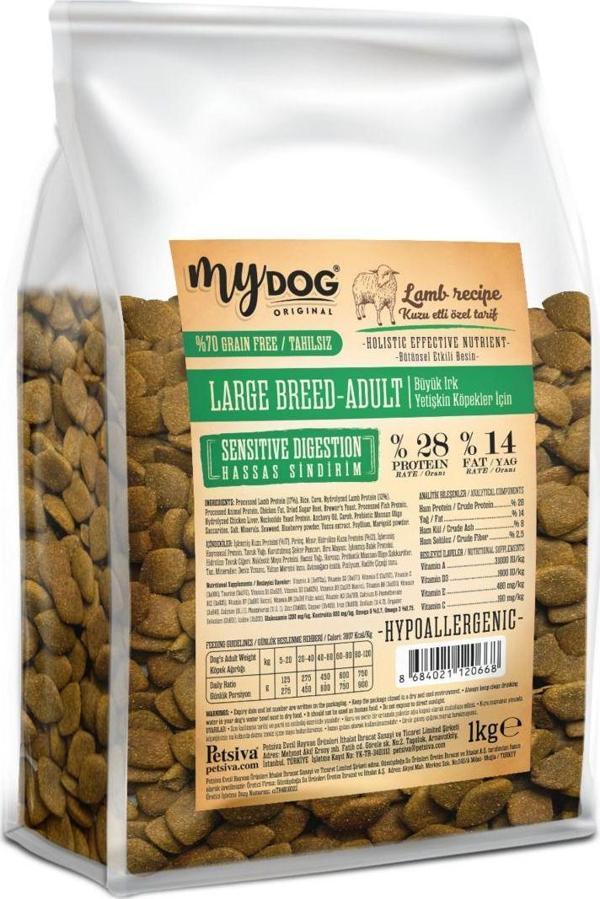 Mydog Original Az Tahıllı Kuzu Etli Büyük Irk Köpek Maması 1Kg - Image 1