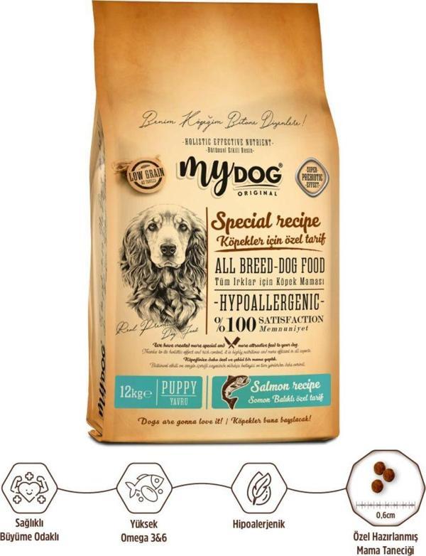 Mydog Orıgınal Az Tahıllı Somon Balıklı Yavru Köpek Maması 12Kg - Image 1