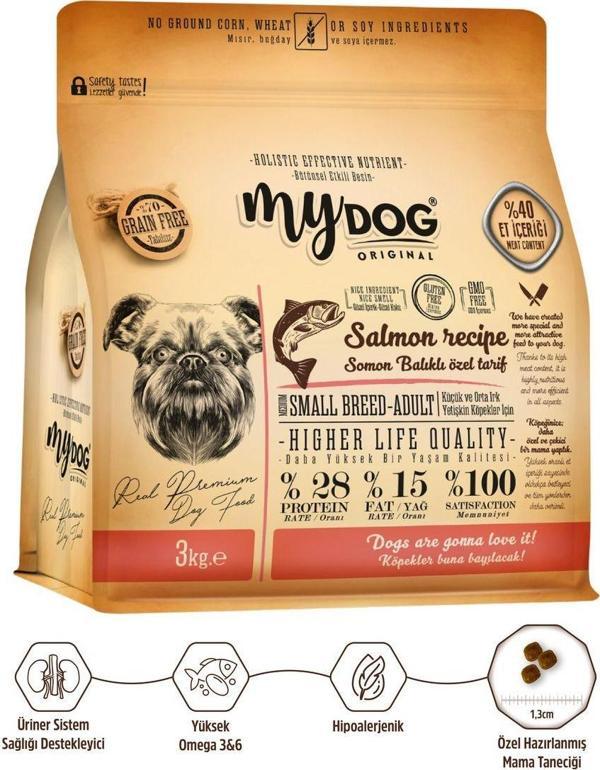 Mydog Orıgınal Az Tahıllı Somon Balıklı Küçük Ve Orta Irk Köpek Maması 3Kg - Image 1