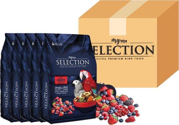 My Yem Selection 10 Çeşit Gerçek Meyve Parçalı Papağan Yemi 750Gr ( 5 Li Paket ) - Image 1