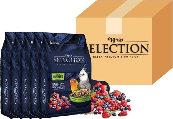 My Yem Selection Parakeets 10 Çeşit Gerçek Meyve Parçalı Paraket Yemi 1Kg ( 5 Li Paket ) - Image 1