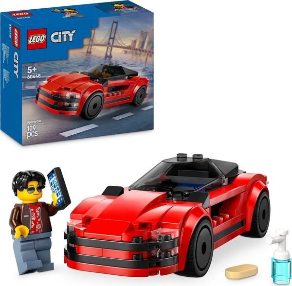 Lego City Kırmızı Spor Araba 60448-5 Yaş Ve Üzeri Çocuklar Için Yaratıcı Oyuncak Yapım Seti, Doğum G - Image 1