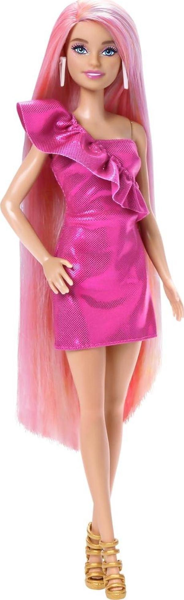 Barbie Upuzun Muhteşem Saçlı Bebekler Pembe Saçlı Bebek, Oyuncak - Image 1