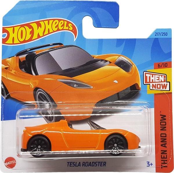 Hot Wheels - Tesla Roadster - Then And Now 6/10 - Hkj44 - Short Card - Cabriolet - Orange - Mattel 2 - Image 1
