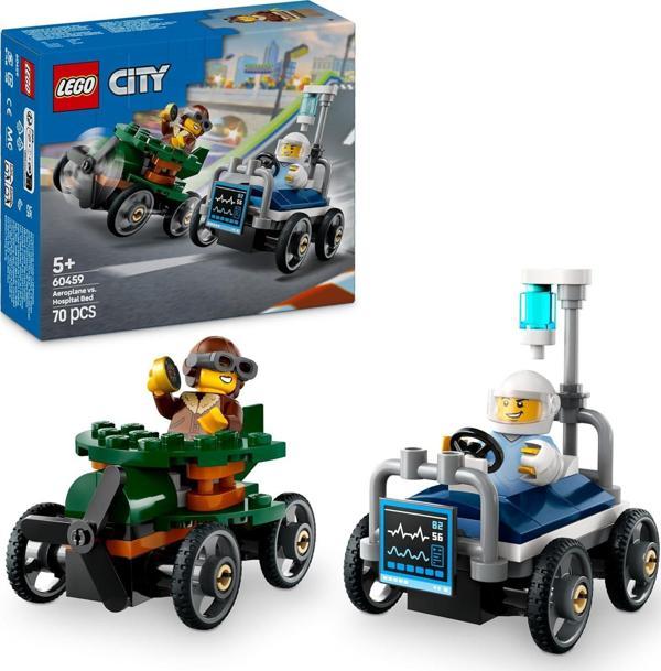 Lego City Uçak, Hastane Yatağına Karşı Yarış Arabası Paketi 60459-5 Yaş Üzeri Çocuklar Için Yaratıcı - Image 1