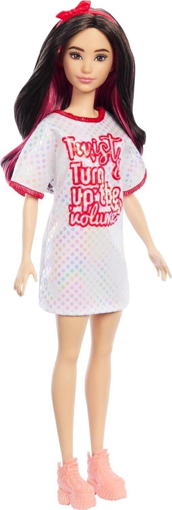 Barbie Büyüleyici Parti Bebekleri (Fashionistas) - Beyaz Tişört Elbiseli Bebek, Oyuncak - Image 1