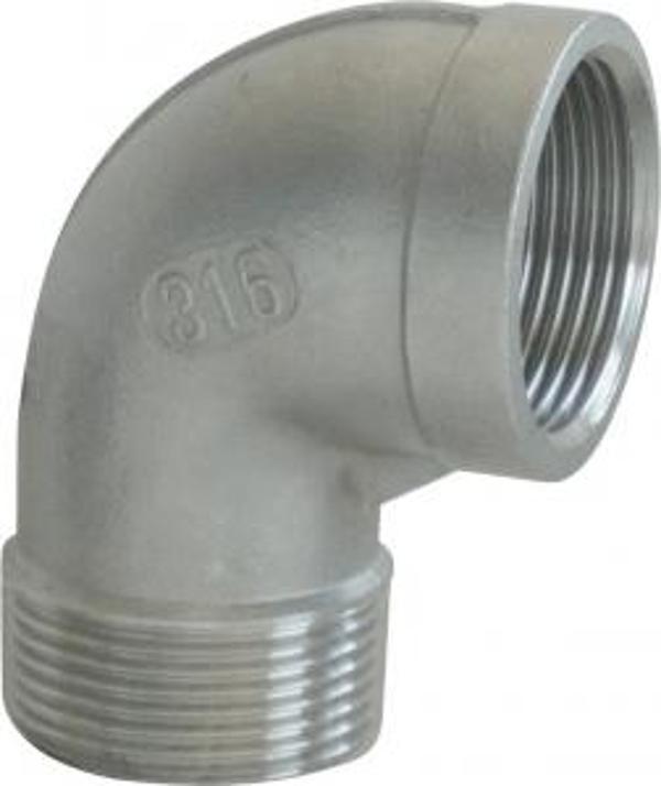 Kuyruklu dirsek. Erkek-Dişi. AISI 316 Paslanmaz çelik. 1/2" - Image 1