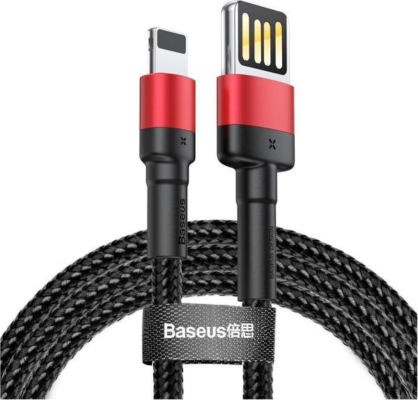 Baseus Special Edition iPhone ile Uyumlu 2.4A Hızlı Şarj Halat Usb Kablo-Siyah-CALKLF-G91 - Image 1