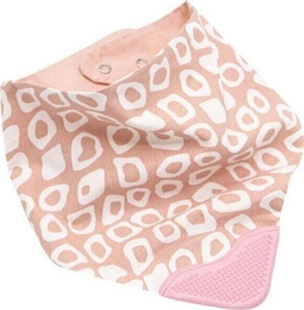 Babyjem Diş Kaşıyıcılı Poplin Fular Önlük Pembe Kareli - Image 1