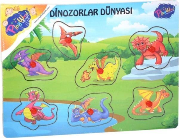 Play Wood Playwood Ahşap Tutmalı Bultak Puzzle Dinozorlar Dünyası - Image 1