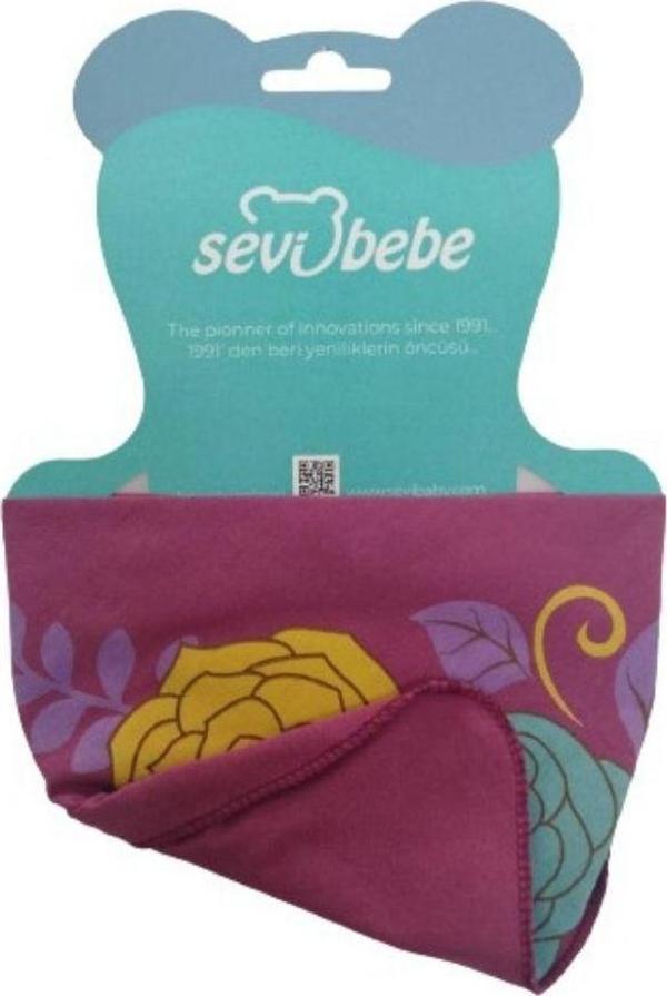 Sevi Bebe Fular Önlük Lila Çiçekli - Image 1