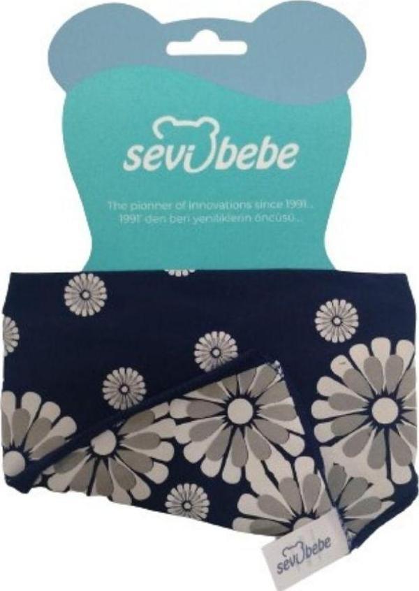 Sevi Bebe Fular Önlük Mavi Desenli  - Image 1