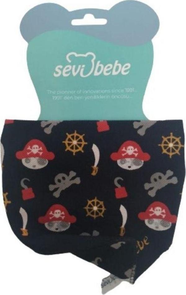 Sevi Bebe Fular Önlük Siyah Korsan - Image 1