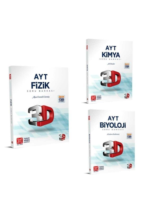 3D 2022 Yeni Ayt Kimya Fizik Biyoloji 3'lü Set - Image 1