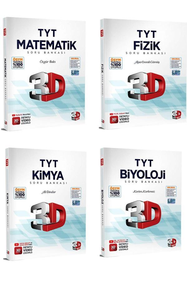 3D 2023 Tyt Matematik Fizik Kimya Biyoloji Dörtlü Soru Bankası Seti - Image 1