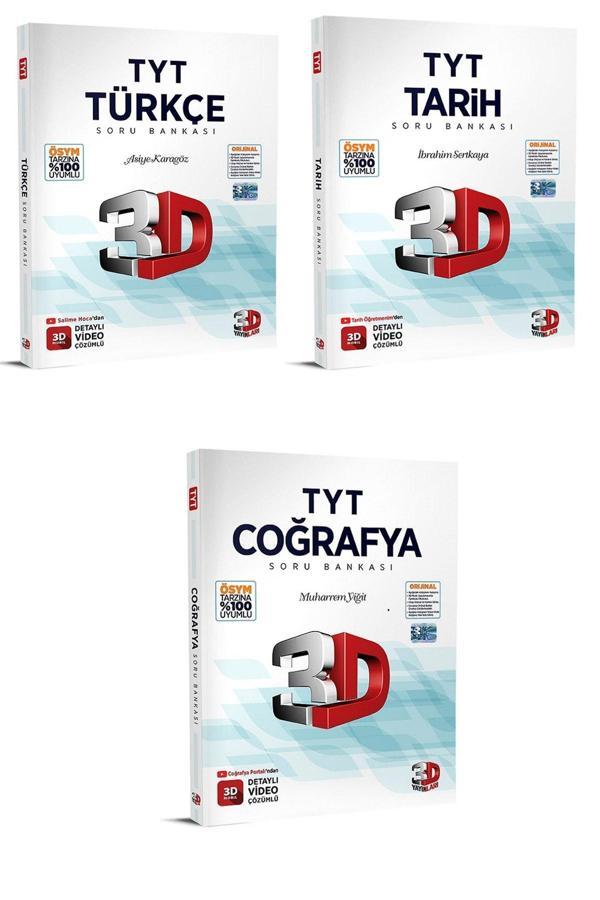 3D 2023 Tyt Türkçe-tarih-coğrafya Soru Bankaları Üçlü Set - Image 1