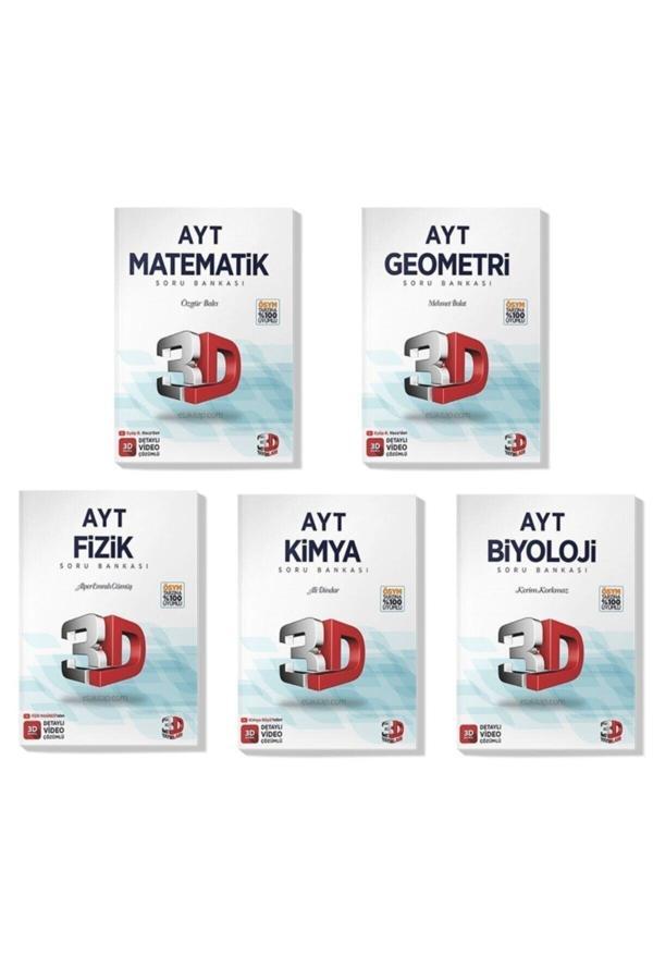 3d 2022 Ayt Matematik Geometri Fizik Kimya Biyoloji Soru Bankası Seti (5 Kitap) - Image 1