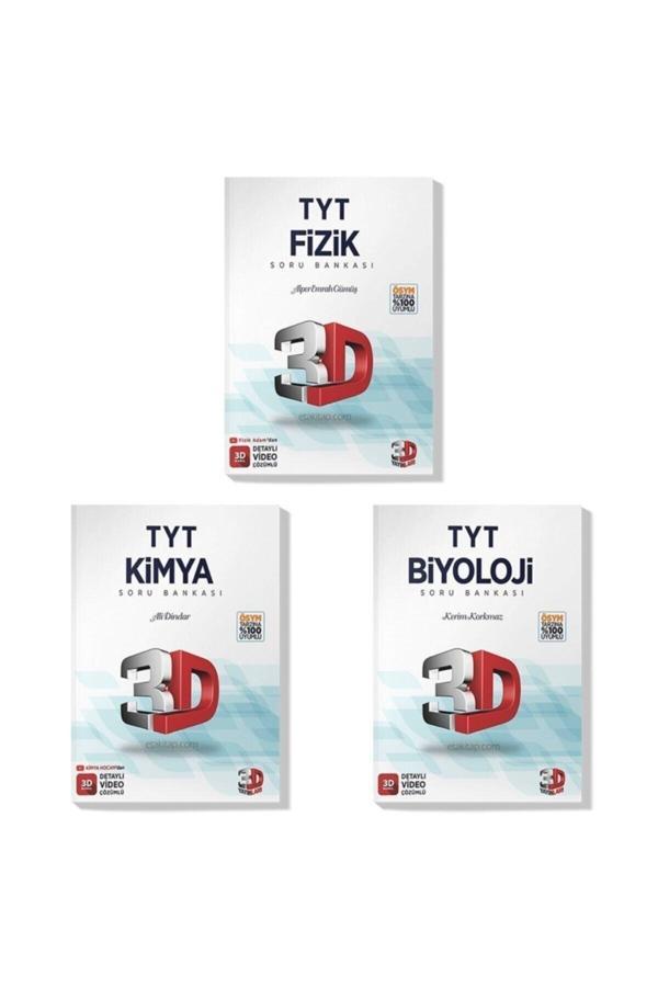 3d 2022 Tyt Fizik Kimya Biyoloji Soru Bankası Seti (3 Kitap) - Image 1