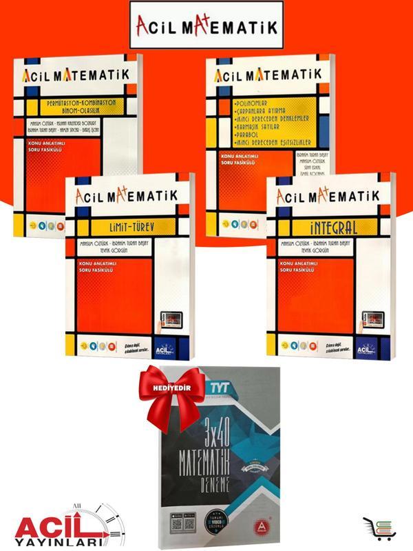 Acil Yayınları Matematik Permütasyon-Polinom-Limit-İntegral Çıkmış Sorular Hediyeli 5 Kaynak - Acil Yayınları - Image 1