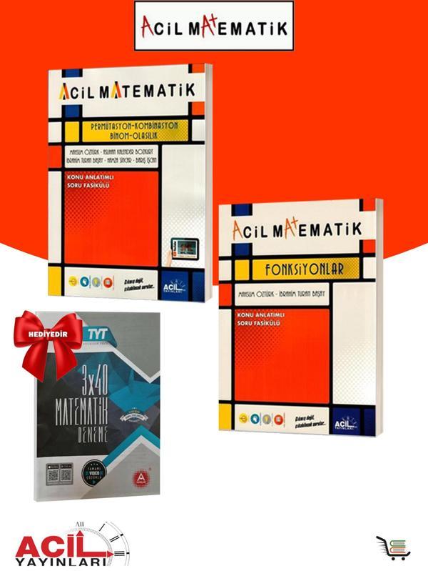 Acil Yayınları Permütasyon-Kombinasyon-Binom-Olasılık-Fonksiyonlar Çıkmış Sorular Hediyeli 3 Kaynak - Acil Yayınları - Image 1