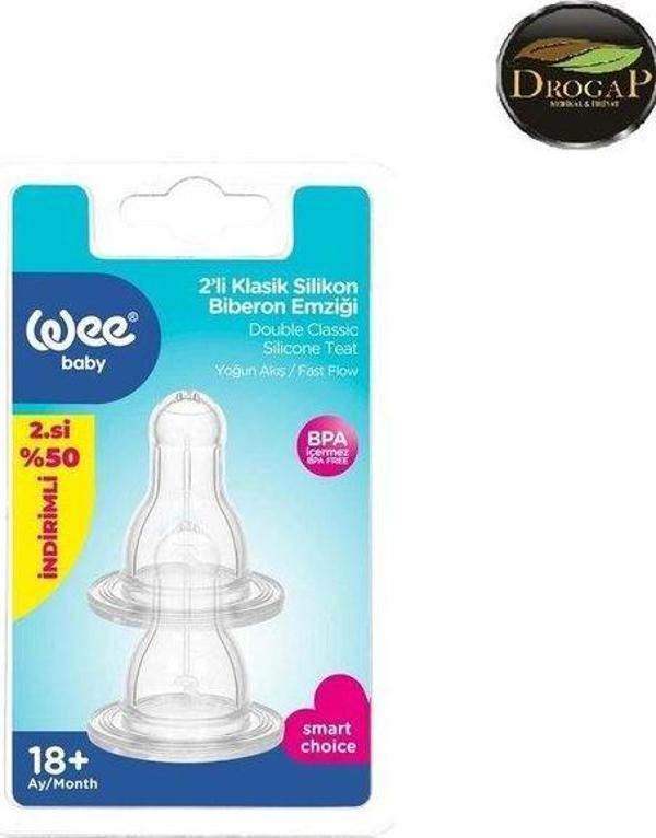 Wee Baby 2'li Silikon Bebek Emziği Yoğun Akış No3 - Image 1