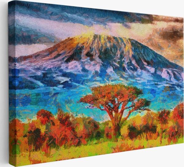 Kilimanjaro Dağı Manzarası Tanzanya Dekoratif Kanvas Tablo, Duvar Dekoru 3480 - Image 1